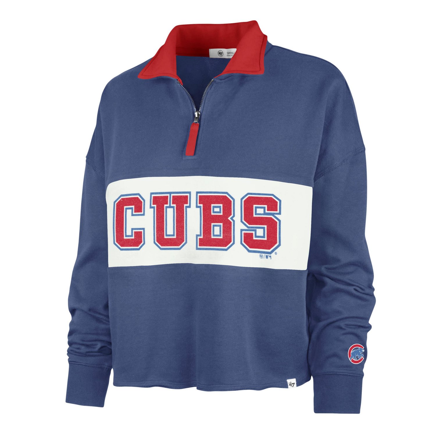 '47 Chicago Cubs Remi QuarterZip Cropped Top Academy