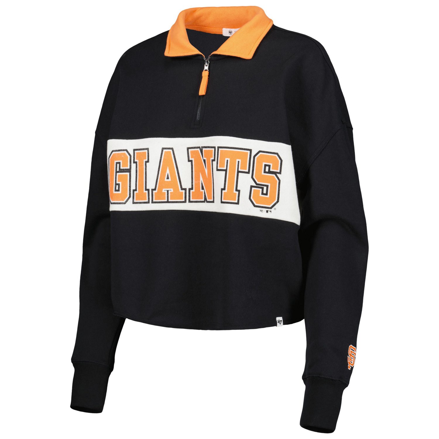 '47 San Francisco Giants Remi QuarterZip Cropped Top Academy