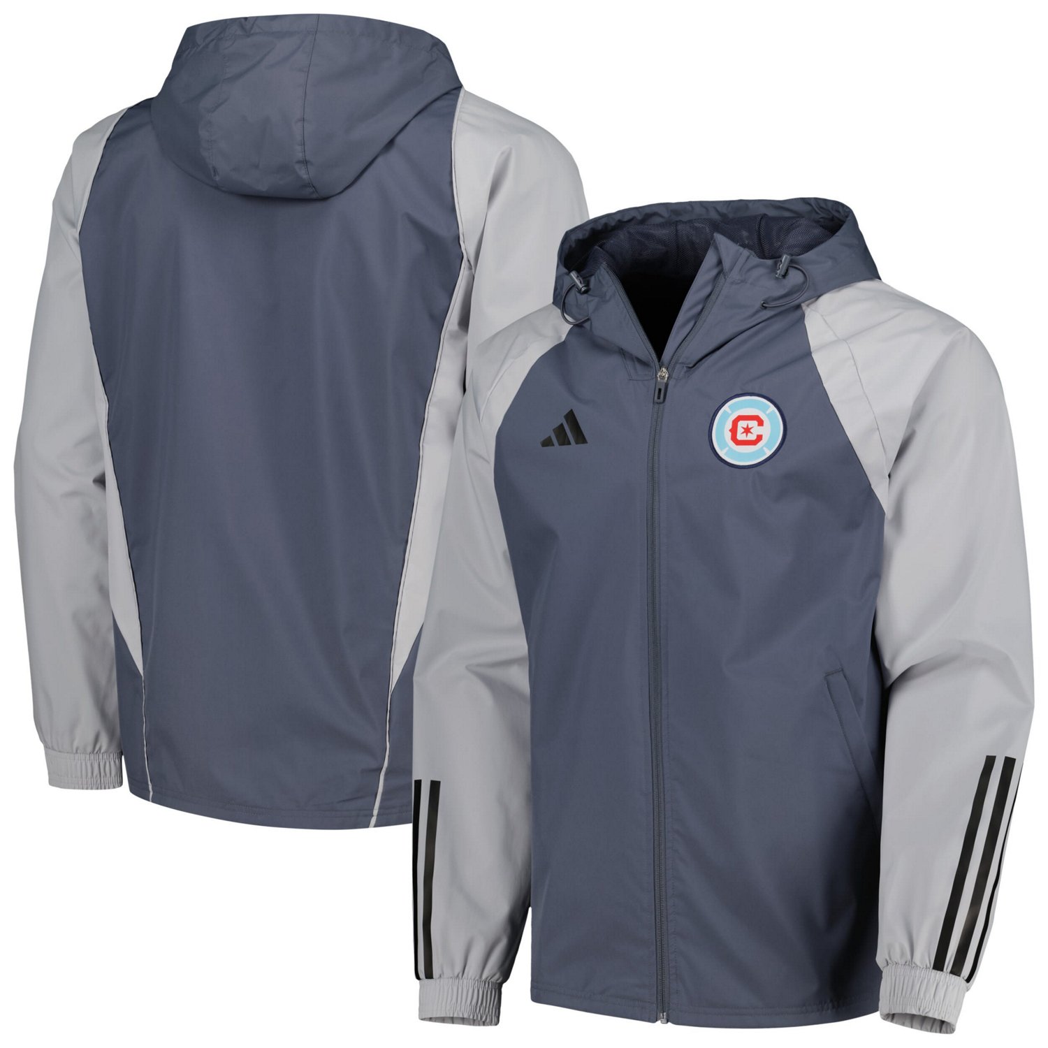 adidas Chicago Fire AllWeather Raglan Hoodie FullZip Jacket Academy