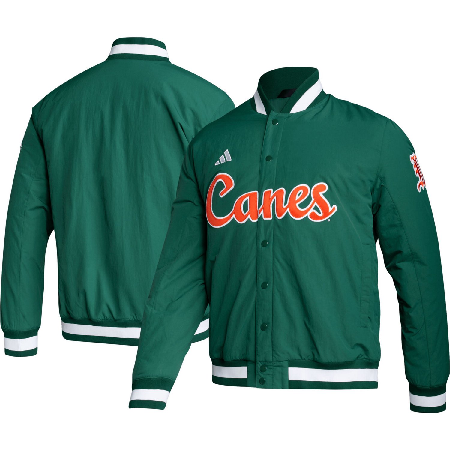 adidas Miami Hurricanes Baseball Coaches Full-Snap Jacket | Academy