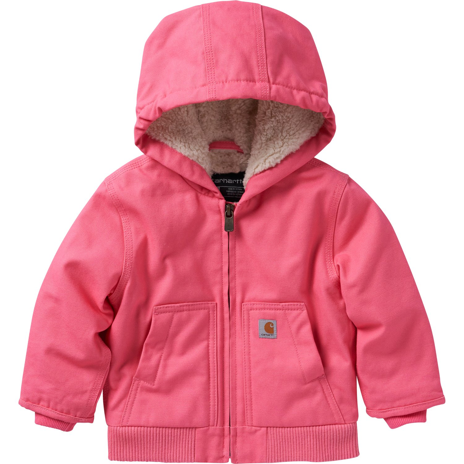Carhartt Girls' Toddler Zip Front Canvas Insulated Hooded Active Jacket ...