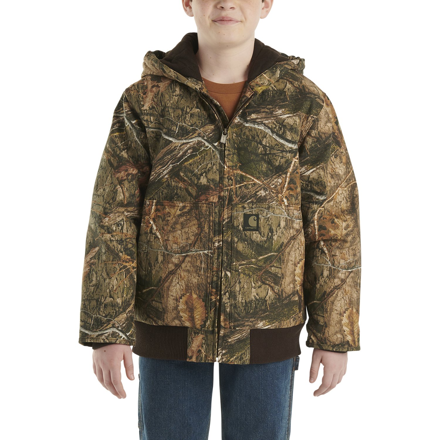 Carhartt ZipFront Canvas Insulated Hooded Camo Jacket Academy