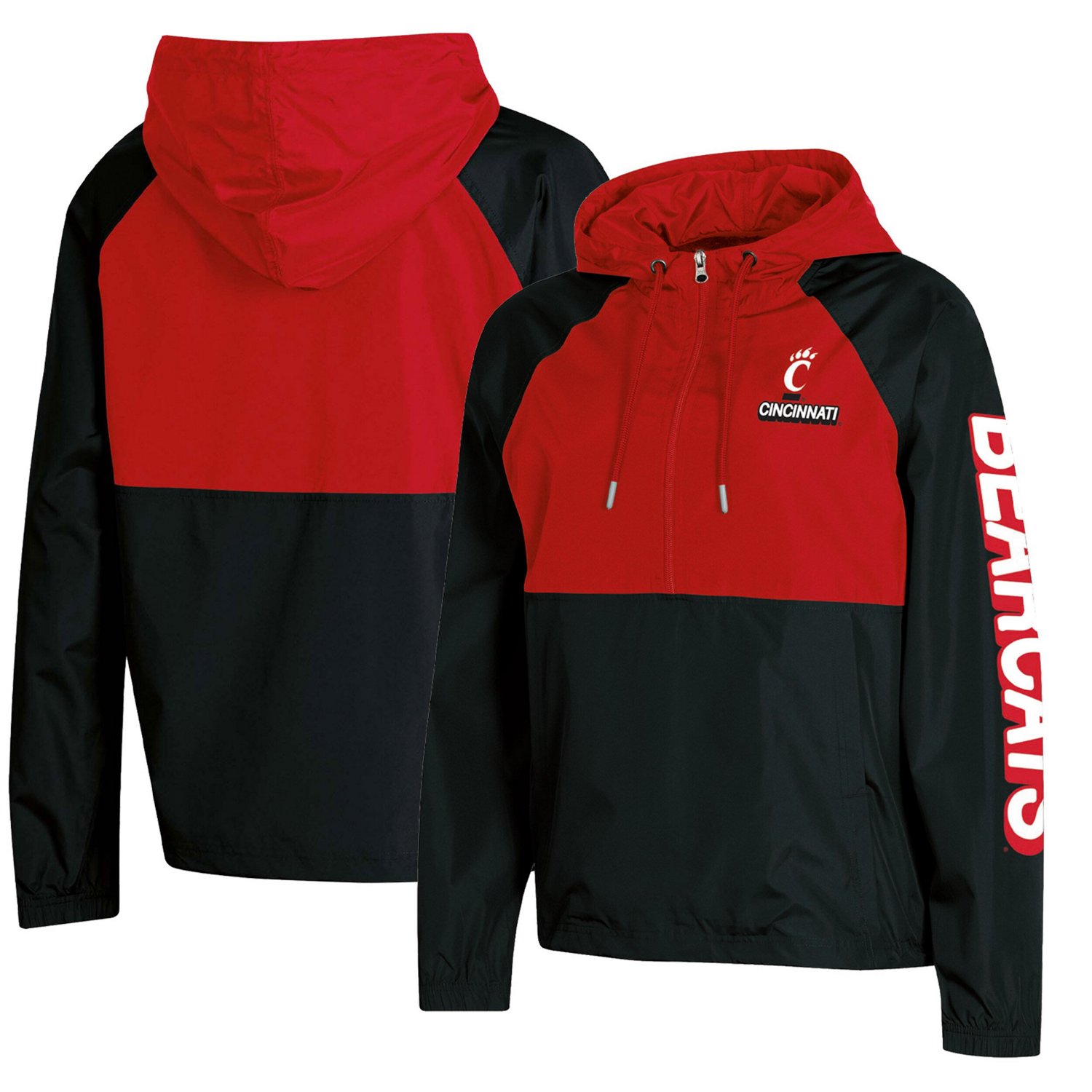 Champion Cincinnati Bearcats Colorblocked Packable Raglan HalfZip