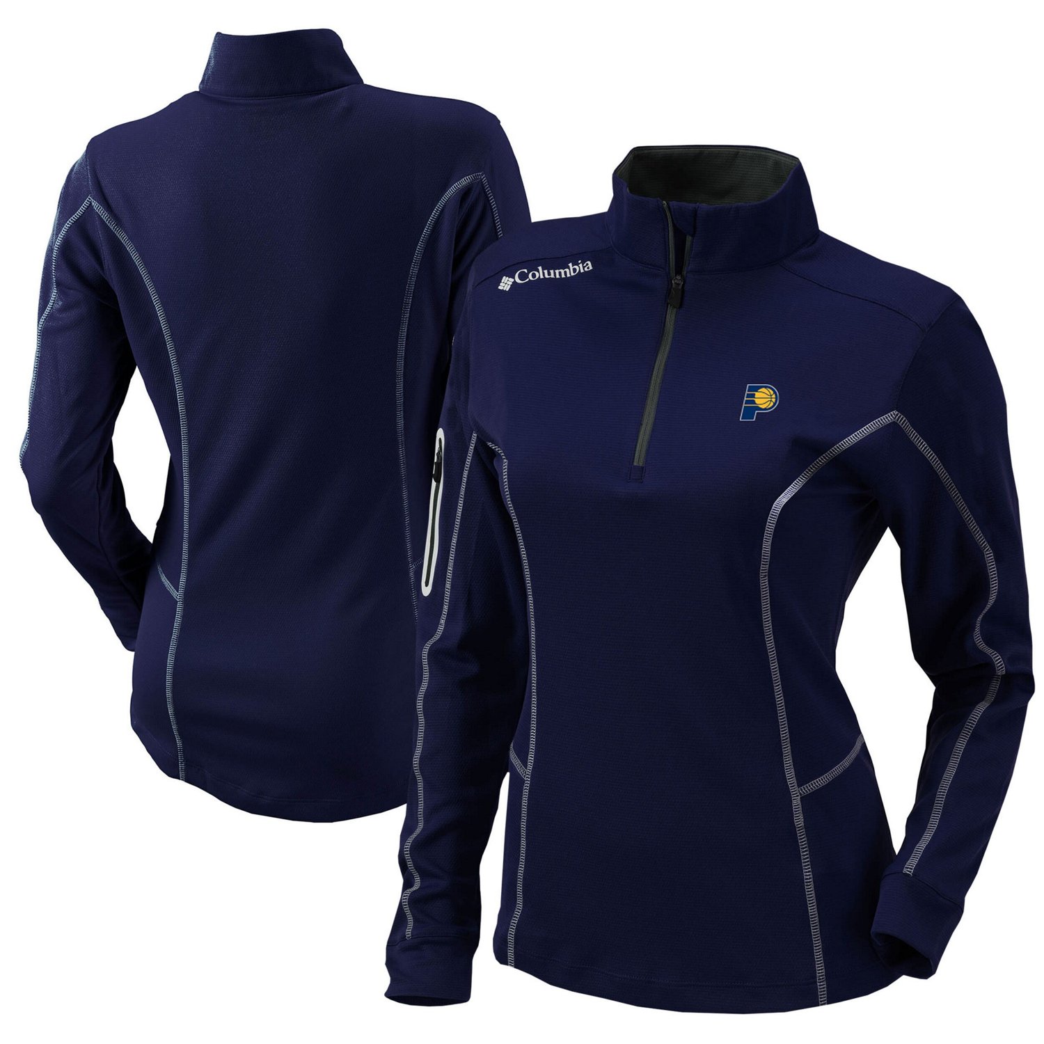 Columbia Indiana Pacers Omni-wick Shotgun Quarter-zip Pullover Top 