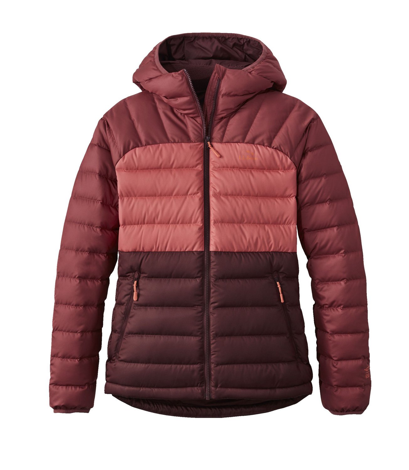 L.L.Bean Women's Bean's Down Colorblock Hooded Jacket Academy