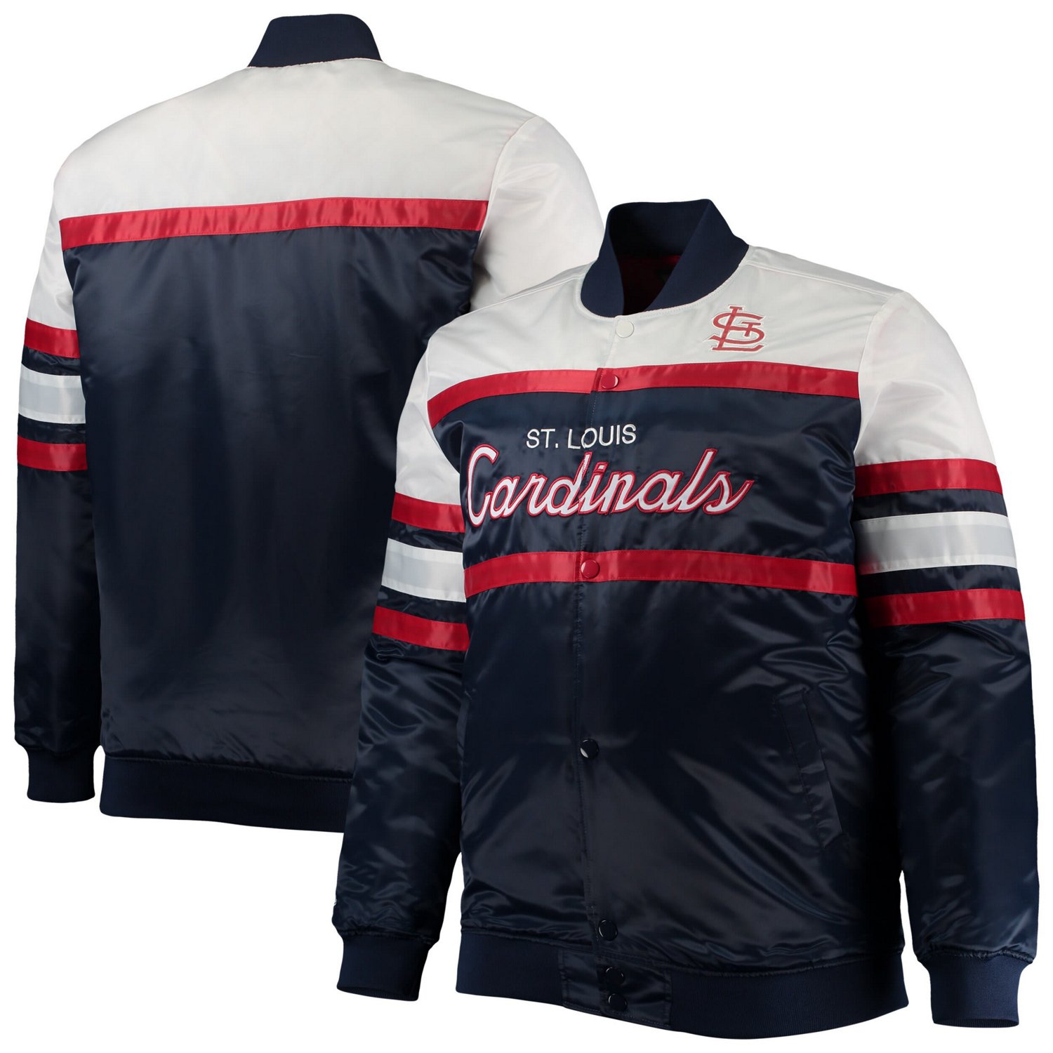 Mitchell Ness /Red St Louis Cardinals Big Tall Coaches Satin Full-Snap ...