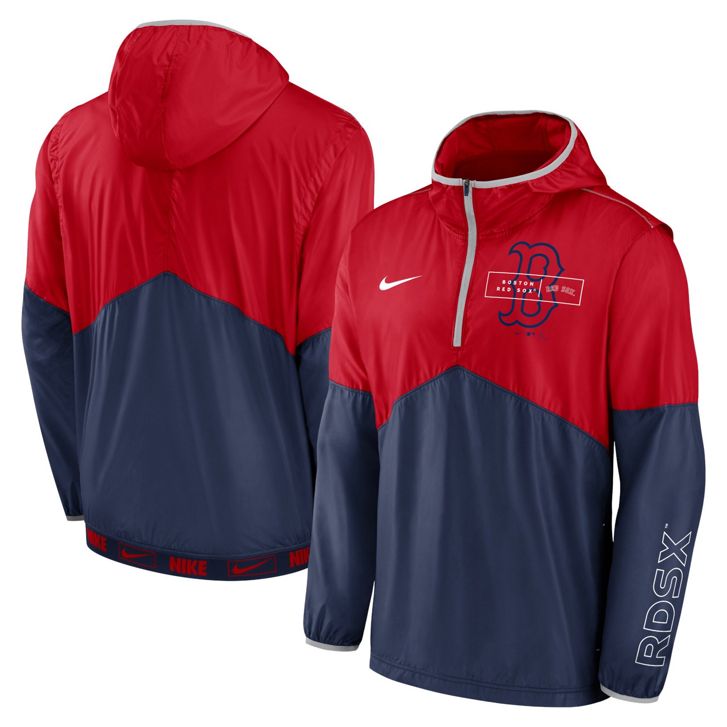 Nike /Navy Boston Sox Overview Half-Zip Hoodie Jacket | Academy