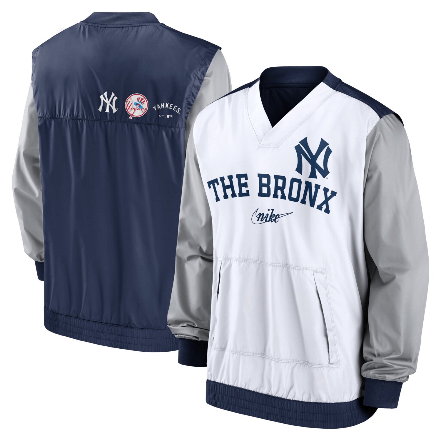 Nike /Navy New York Yankees Rewind Warmup V-Neck Pullover Jacket | Academy