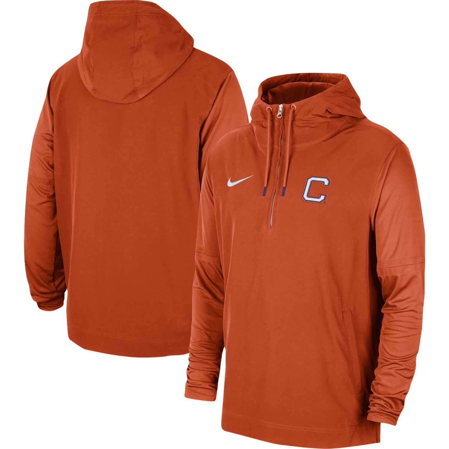 Nike Clemson Tigers 2023 Sideline Player Quarter-Zip Hoodie Jacket ...