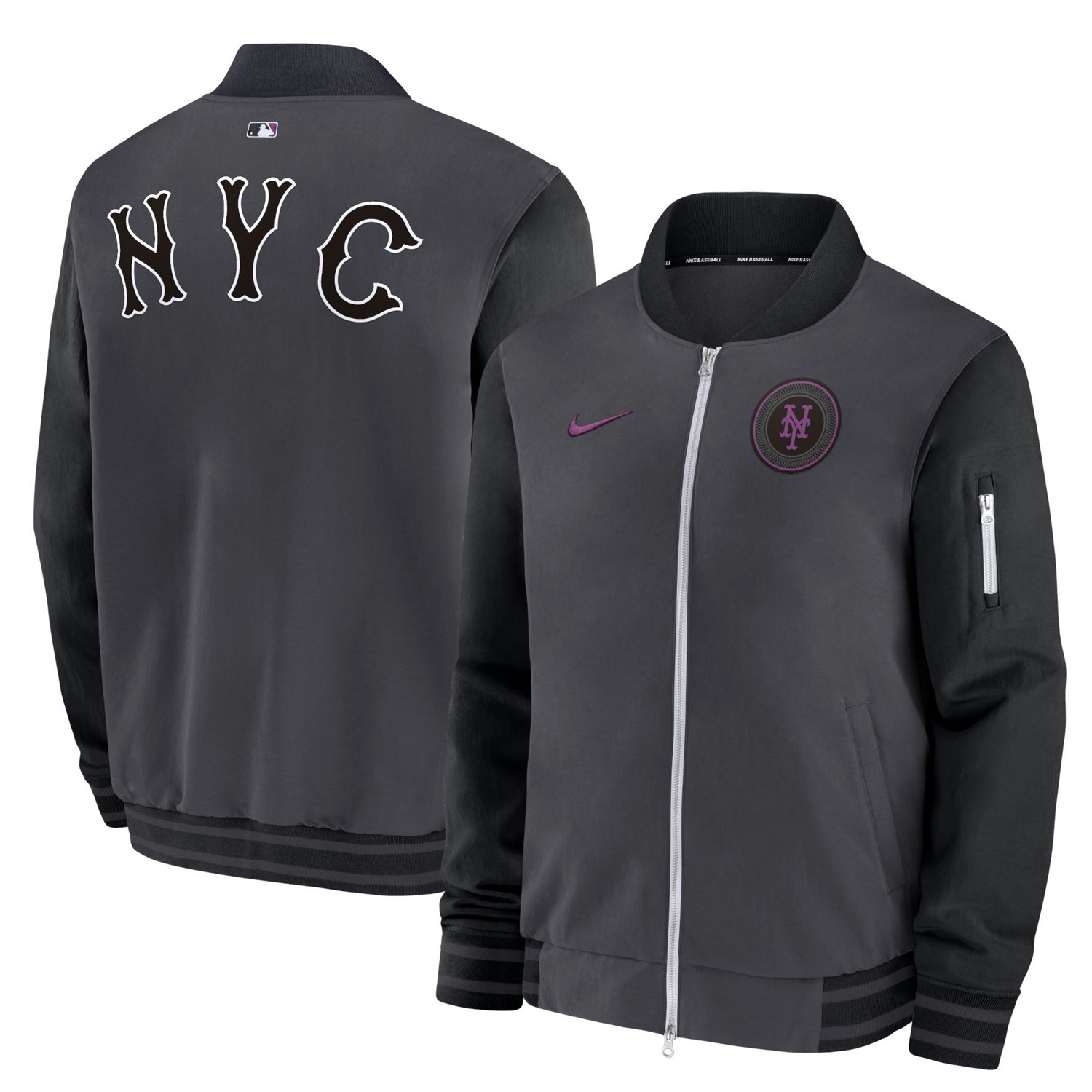 Nike Men's New York Mets City Connect Game Time Bomber Jacket 2024 