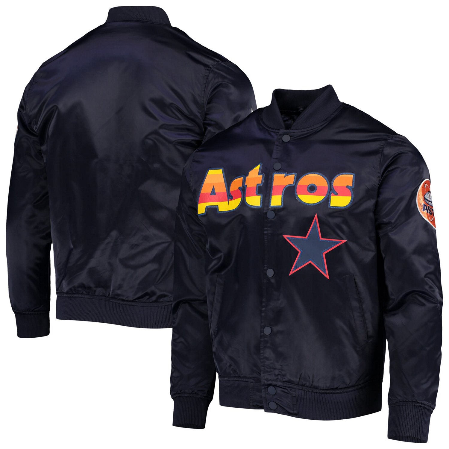 Pro Standard Houston Astros Wordmark Satin Full-Snap Jacket | Academy