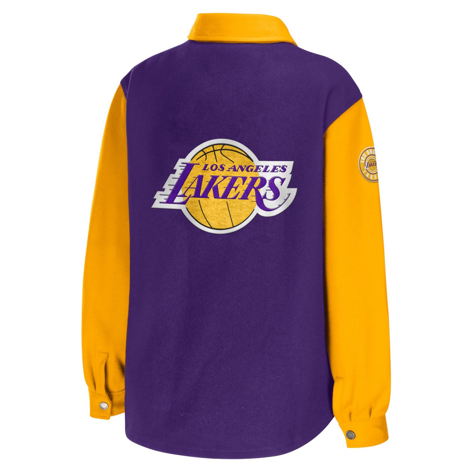 Wear By Erin Andrews Los Angeles Lakers Colorblock Button Up Shirt