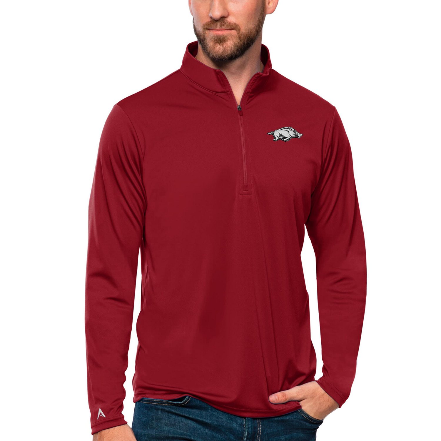 Antigua Arkansas Razorbacks Tribute Quarter-Zip Top | Academy