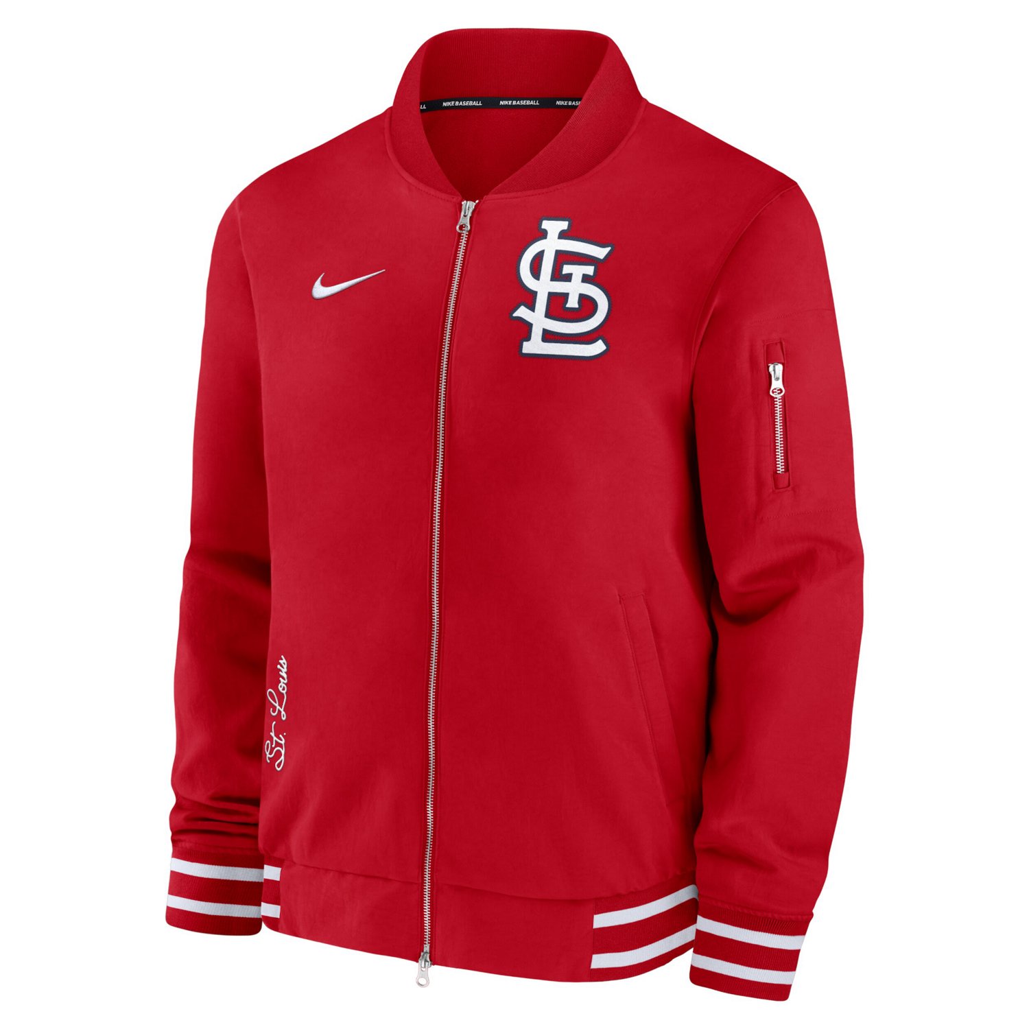 Nike St Louis Cardinals Authentic Collection Full-Zip Bomber Jacket ...
