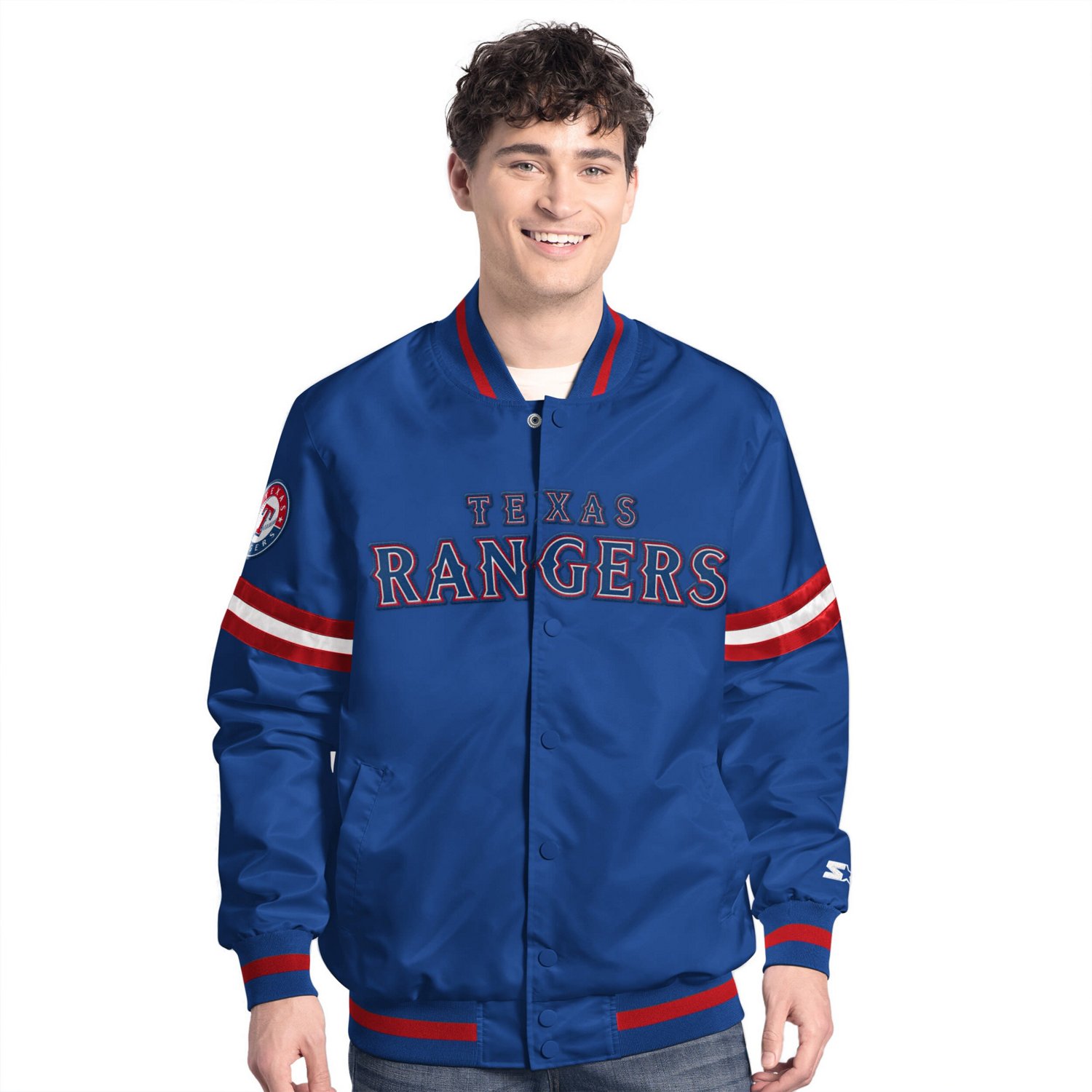 Starter Texas Rangers Scout Full-Snap Varsity Jacket | Academy