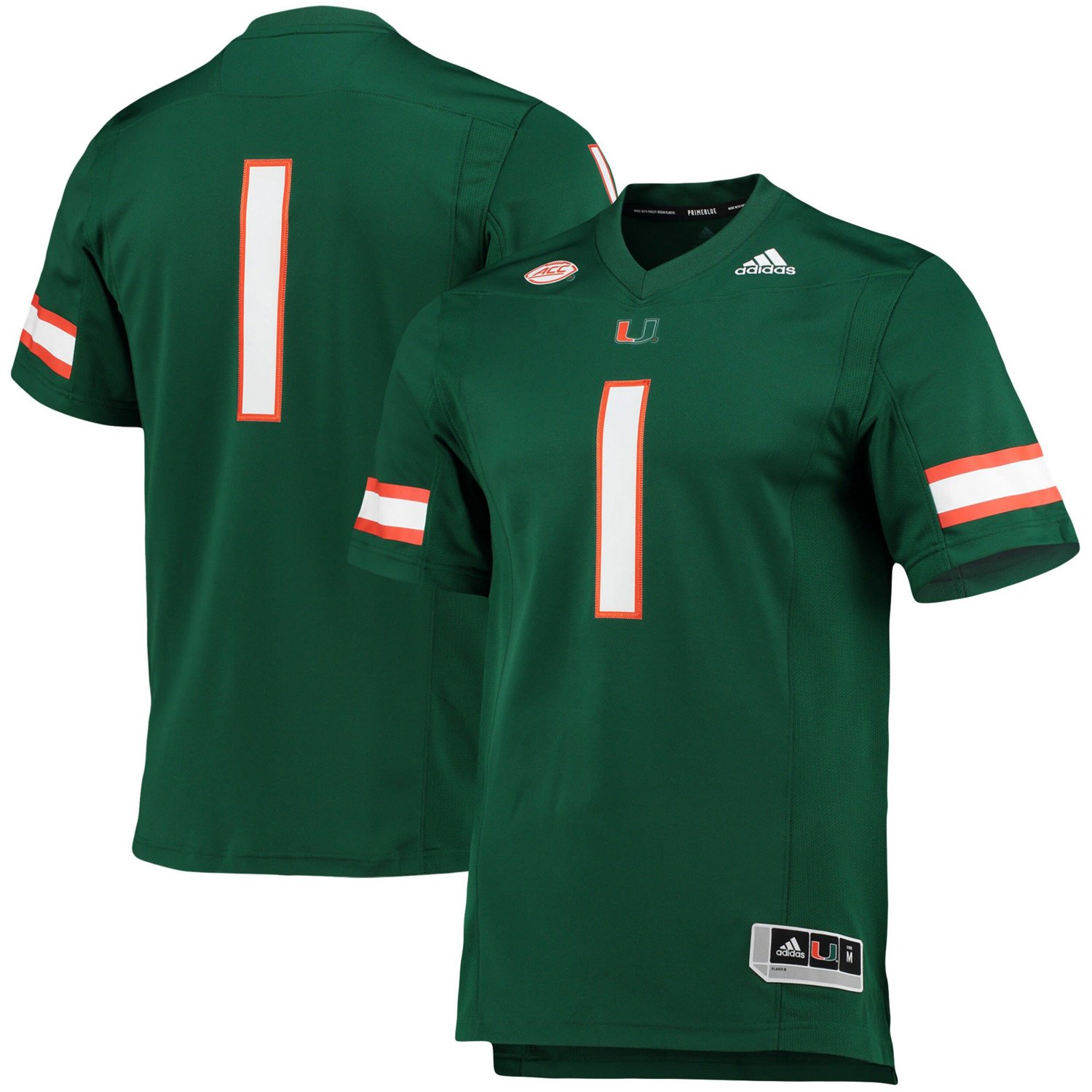 Adidas 1 Miami Hurricanes Team Premier Football Jersey | Academy