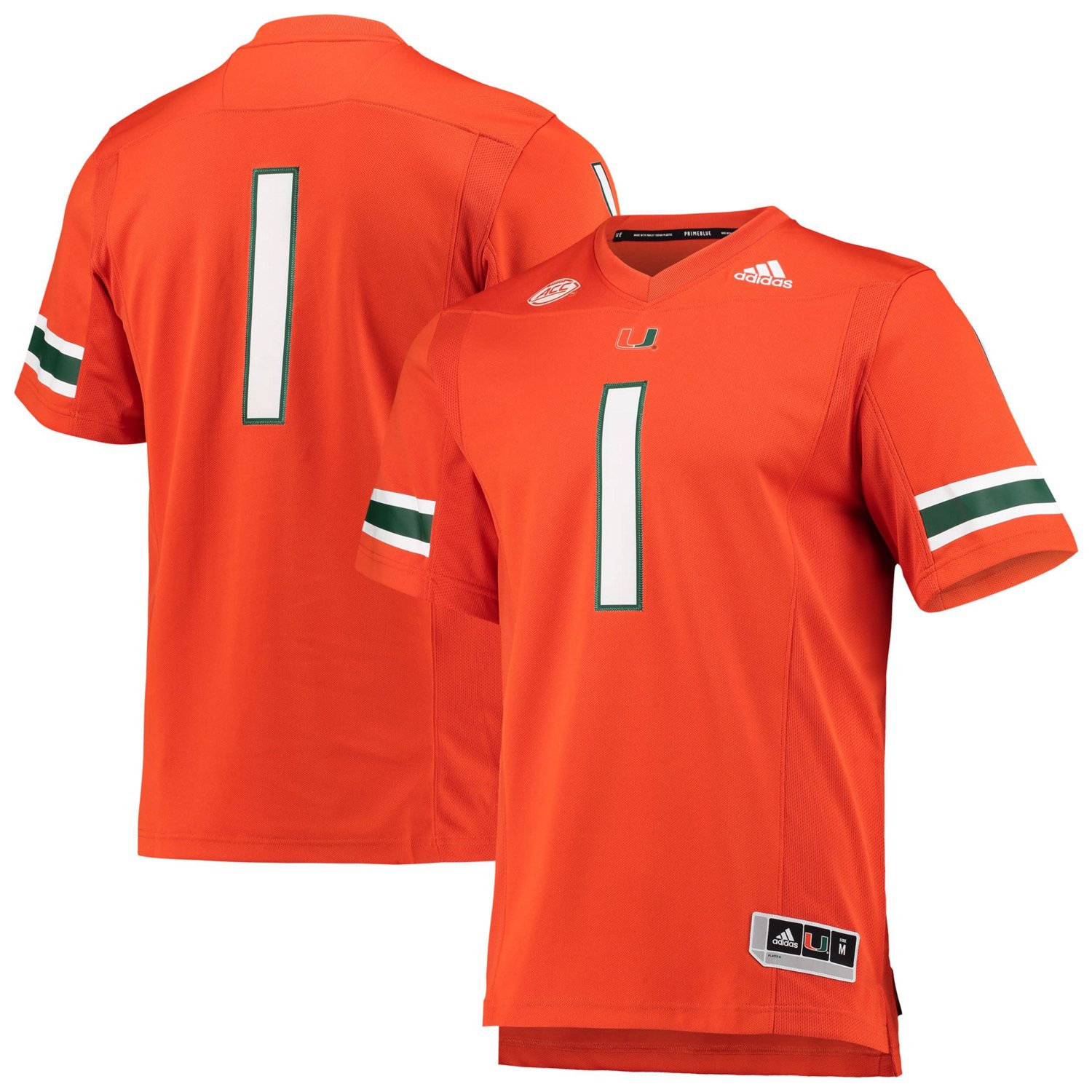 Adidas 1 Miami Hurricanes Team Premier Football Jersey | Academy