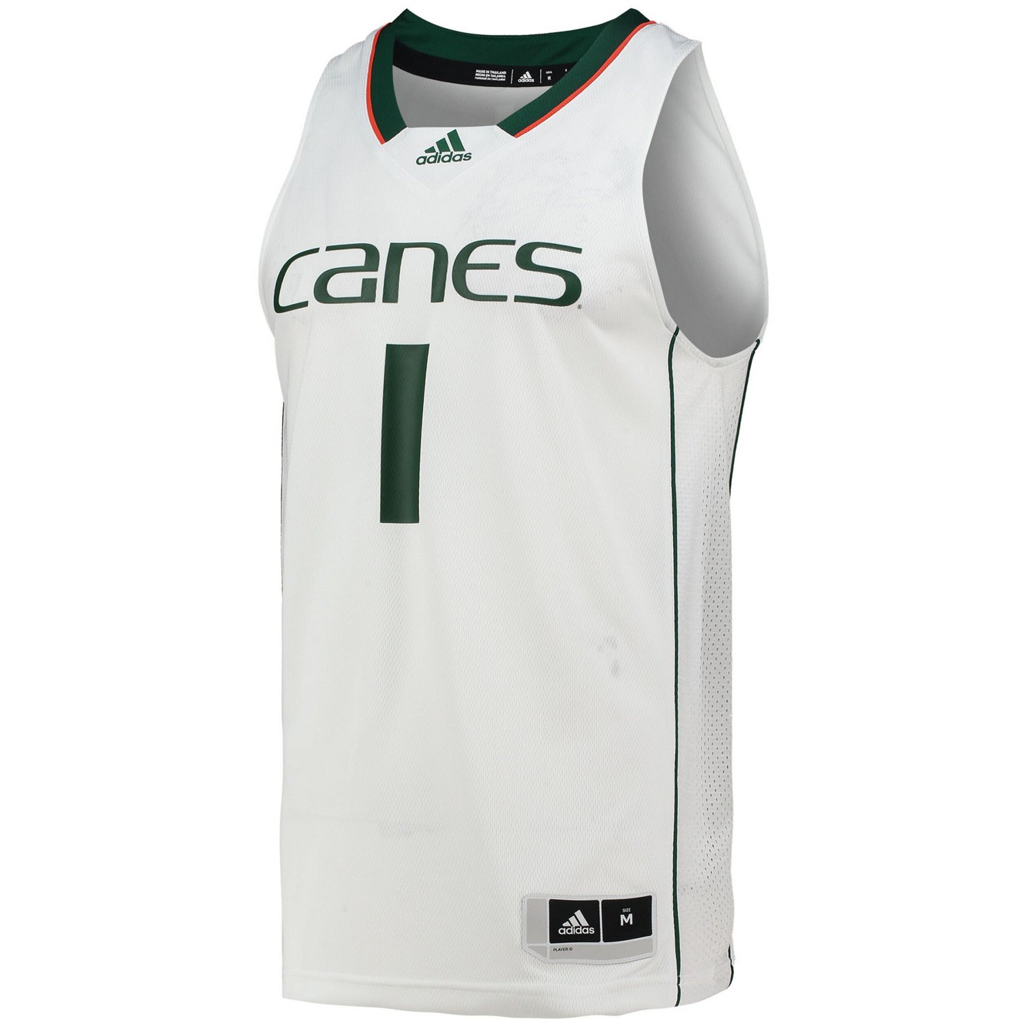 adidas 1 Miami Hurricanes Team Swingman Basketball Jersey Academy