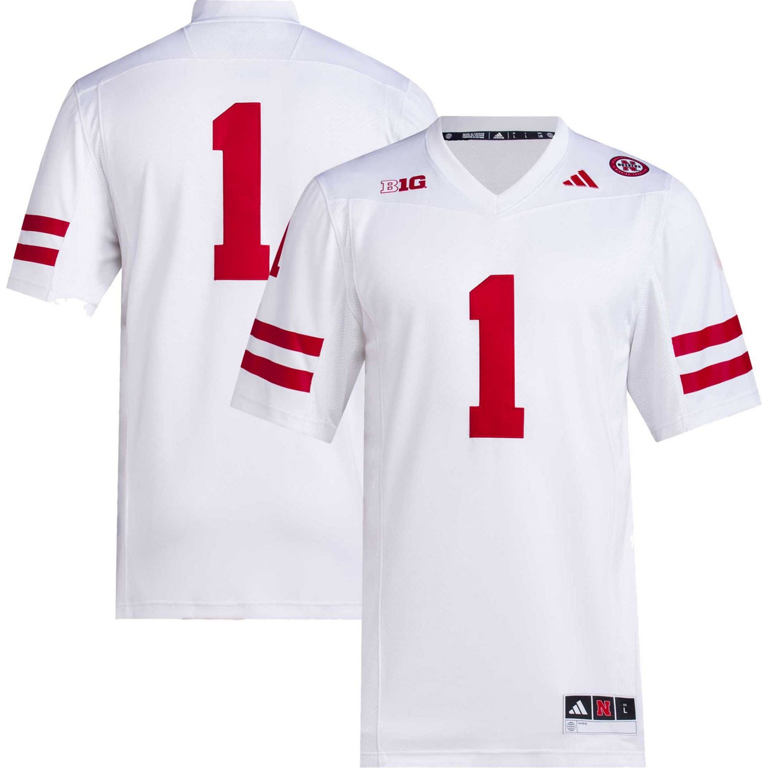 Adidas 1 Nebraska Huskers Premier Football Jersey Academy