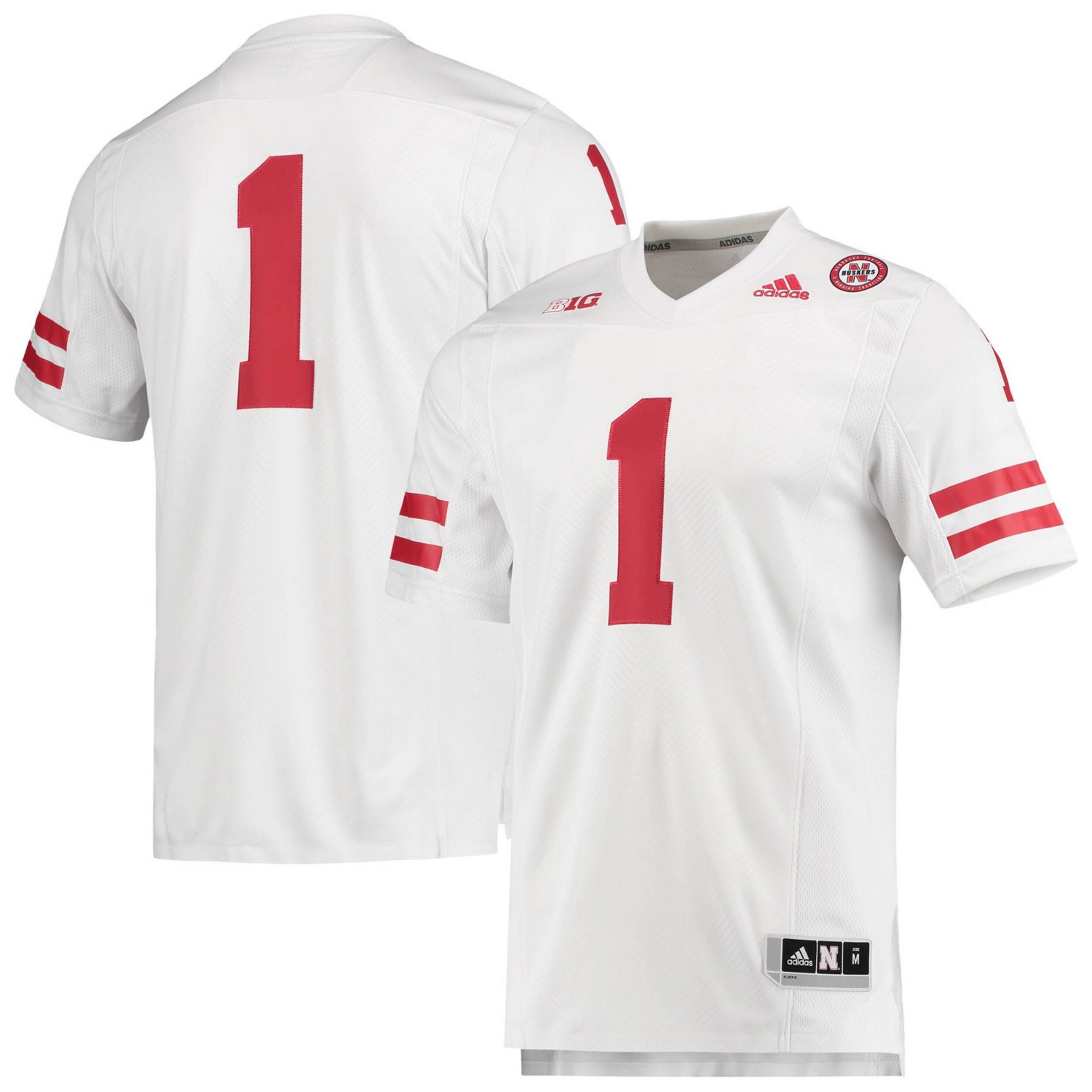 adidas 1 Nebraska Huskers Team Premier Football Jersey | Academy