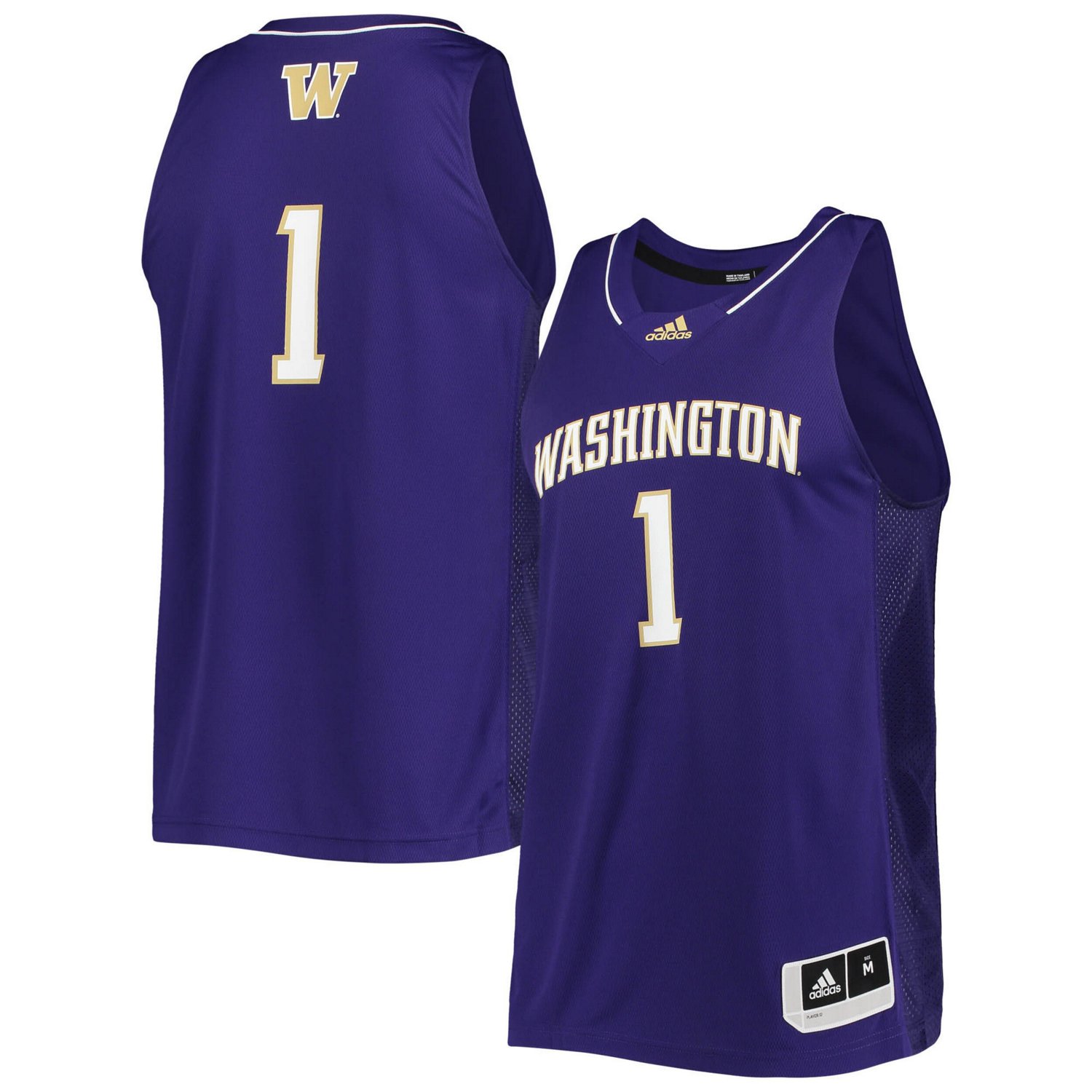 adidas 1 Washington Huskies Team Swingman Basketball Jersey Academy