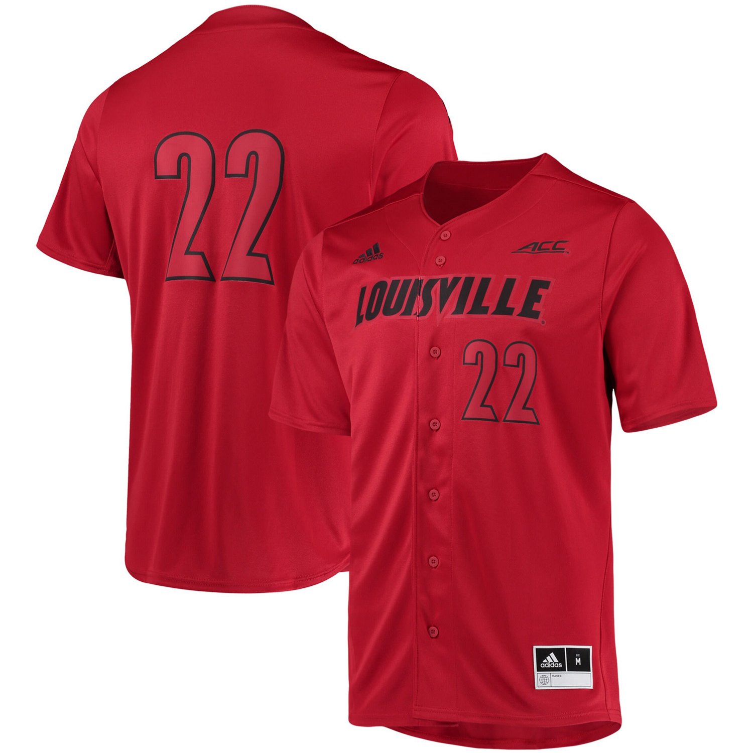 adidas 22 Louisville Cardinals ButtonUp Baseball Jersey Academy