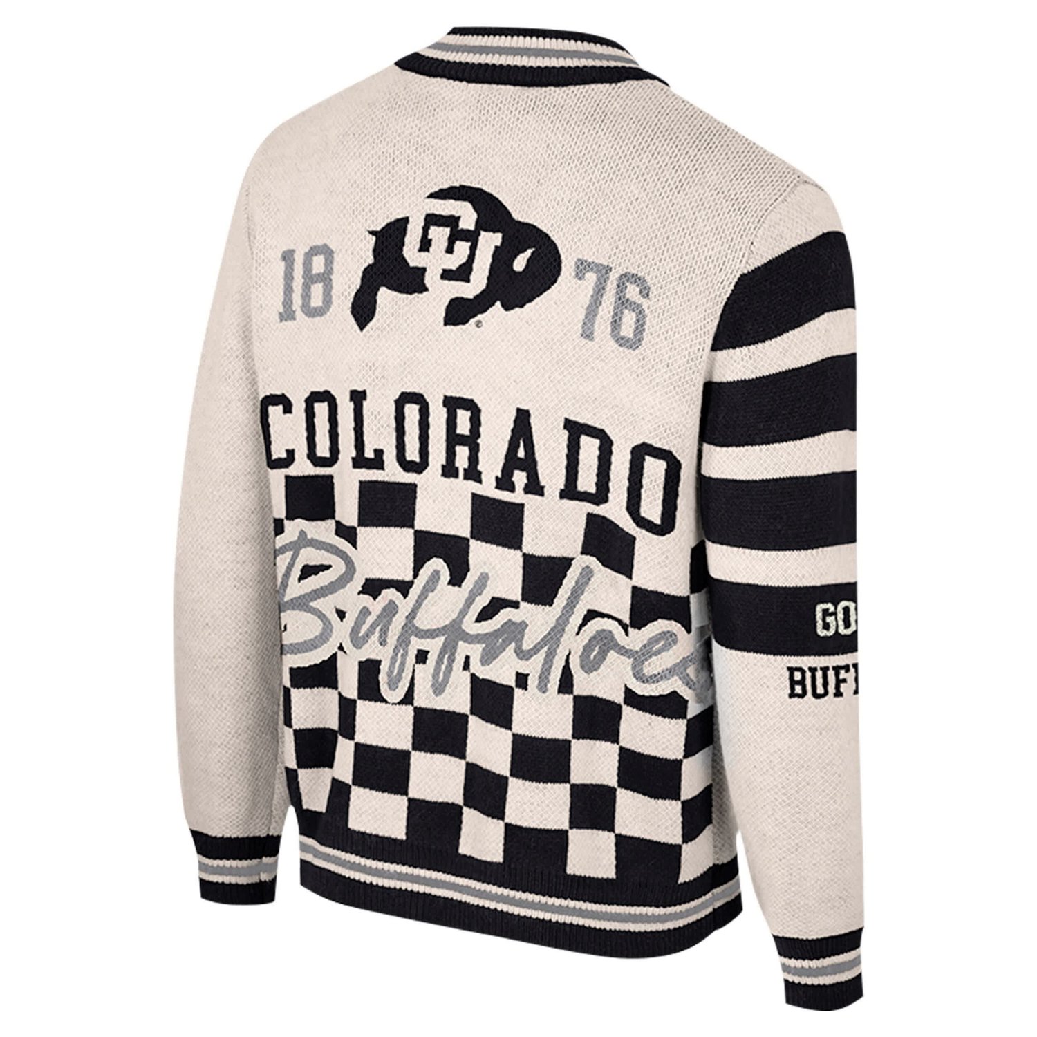 Colosseum Colorado Buffaloes Jacquard Full-Zip Sweater | Academy