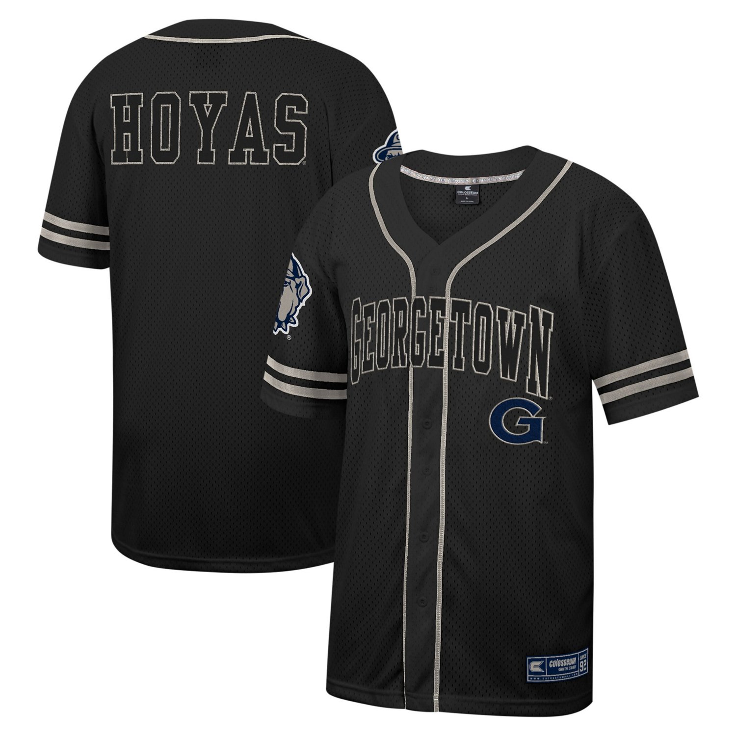 Colosseum Georgetown Hoyas Free Spirited Mesh Button-Up Baseball Jersey ...