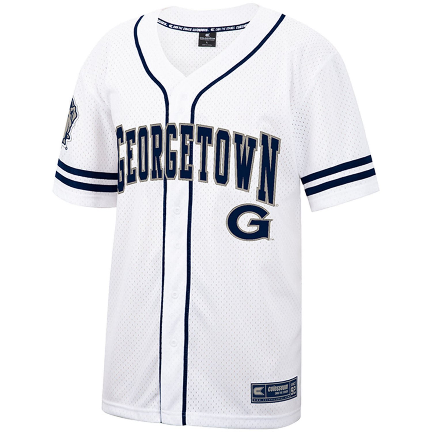 Colosseum Hoyas Free Spirited Mesh ButtonUp Baseball Jersey