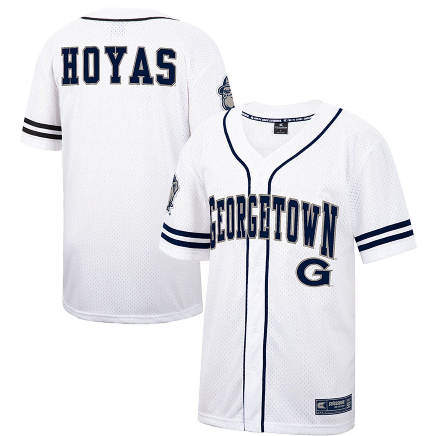 Colosseum Hoyas Free Spirited Mesh ButtonUp Baseball Jersey