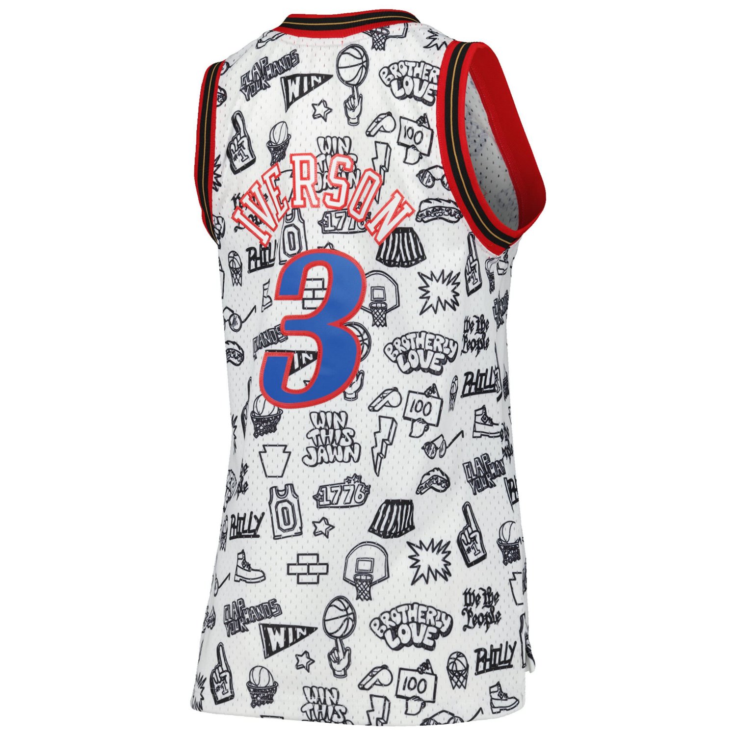 Mitchell Ness Allen Iverson Philadelphia 76ers 2000 Doodle Swingman ...