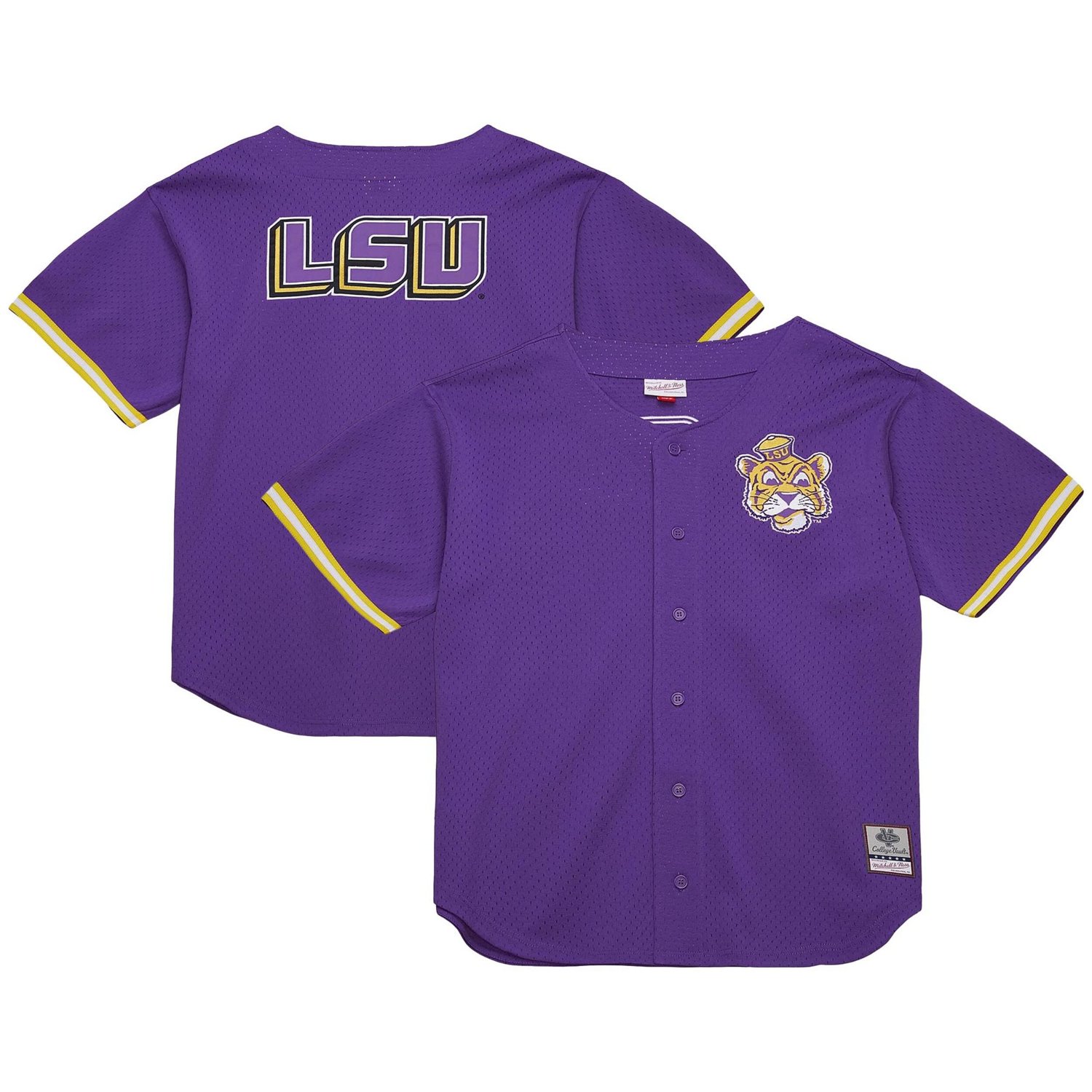 Mitchell Ness LSU Tigers Game Time Vintage Mesh Button Front Top | Academy