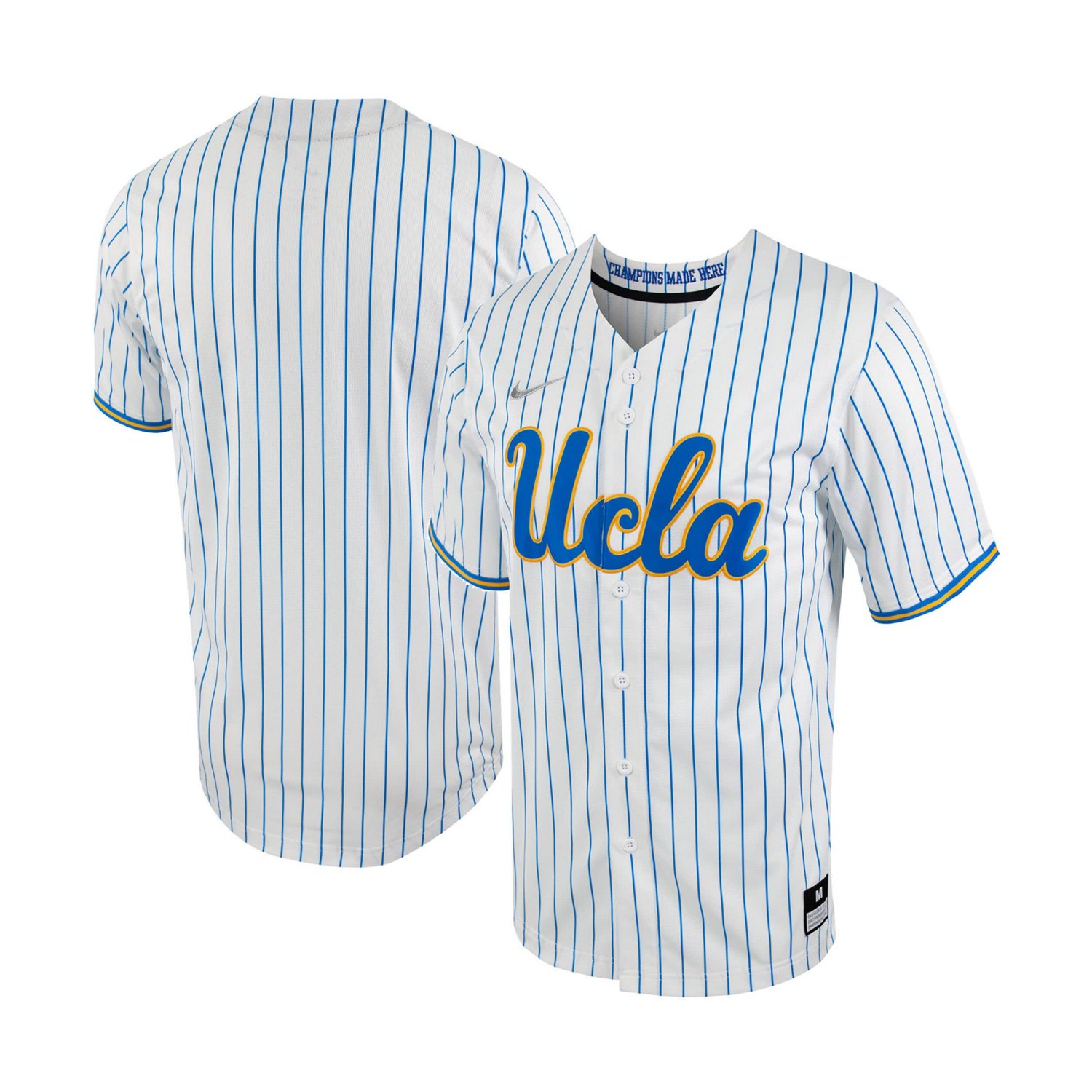 Nike /Blue UCLA Bruins Pinstripe Replica Full-Button Baseball Jersey ...