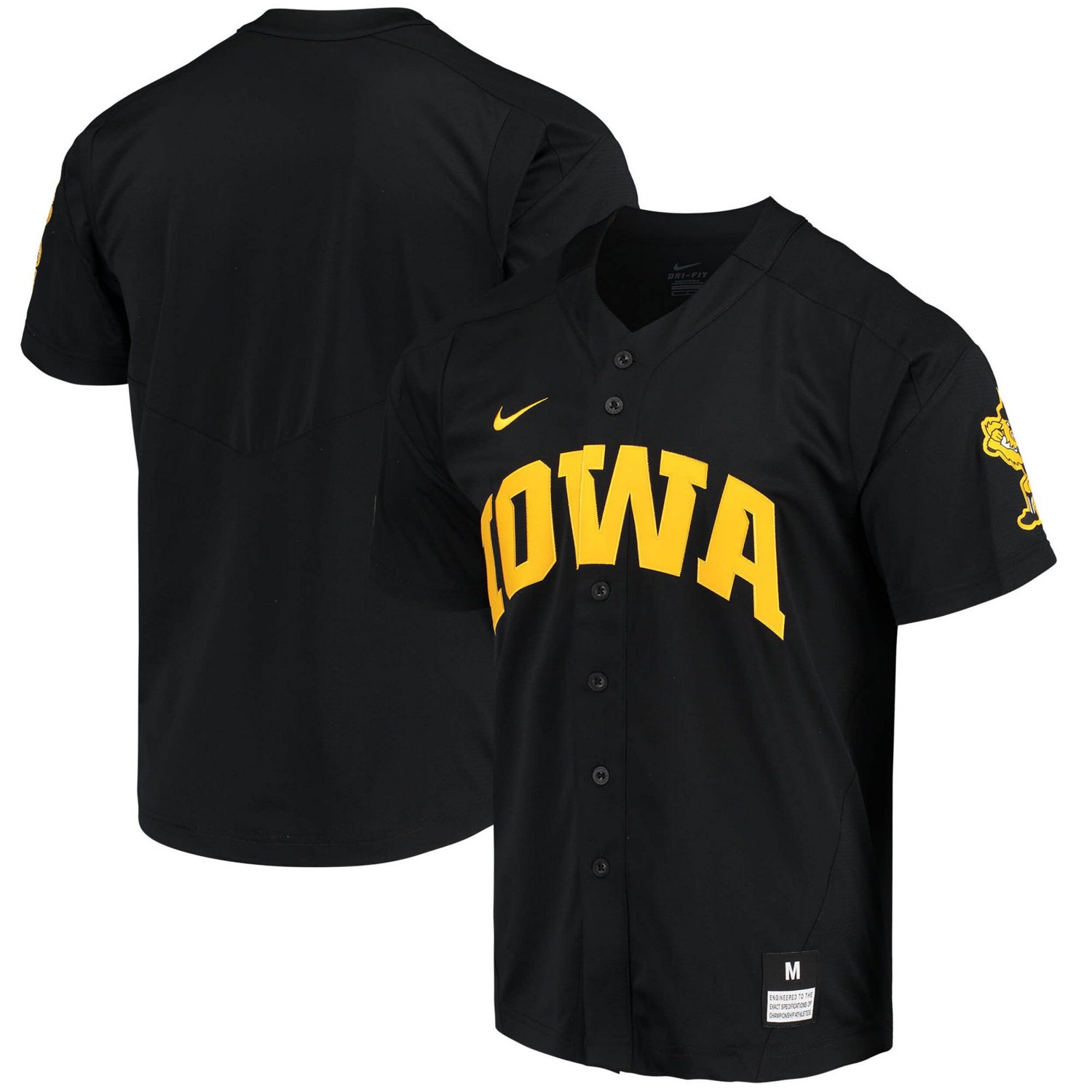 Nike Iowa Hawkeyes Replica Vapor Elite Full-button Baseball Jersey 