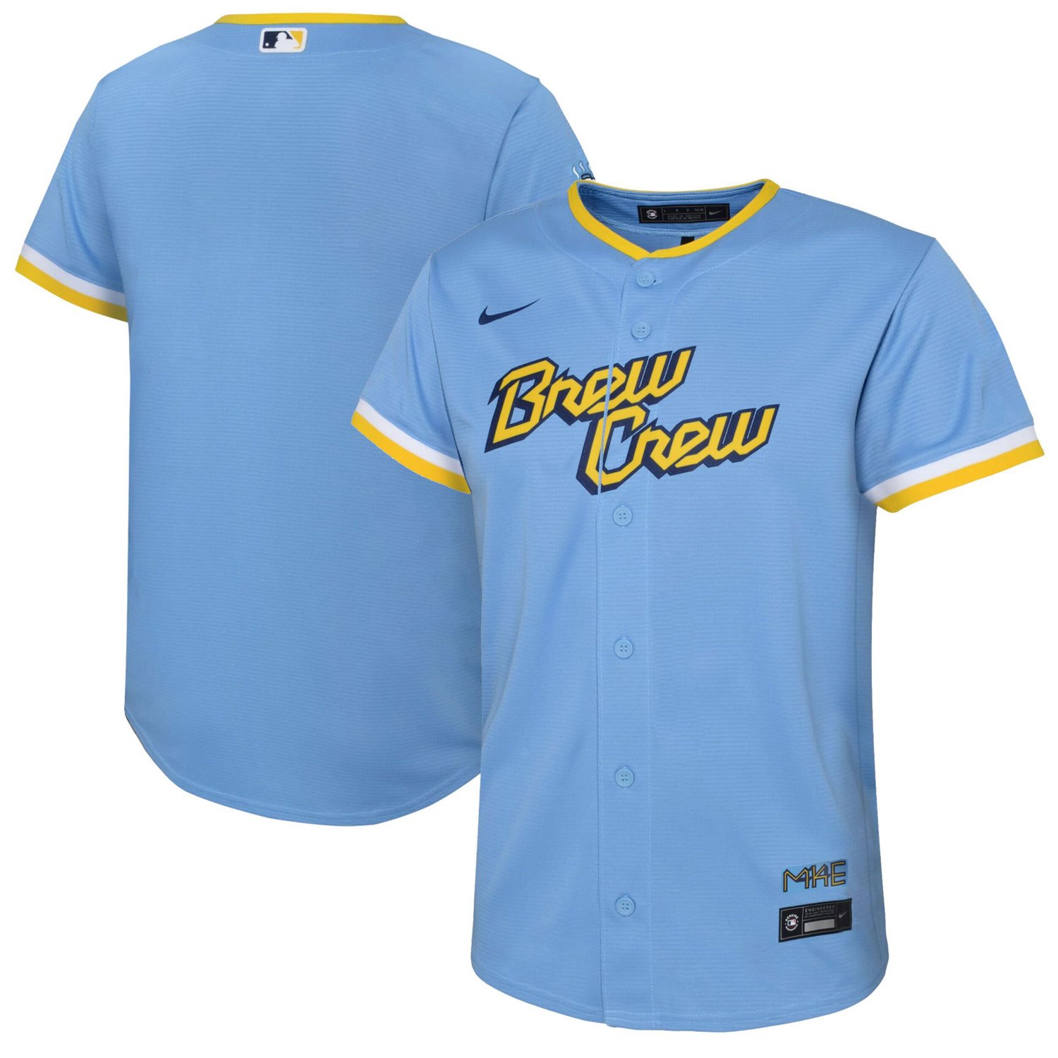 Preschool Nike Powder Milwaukee Brewers City Connect Replica Team ...