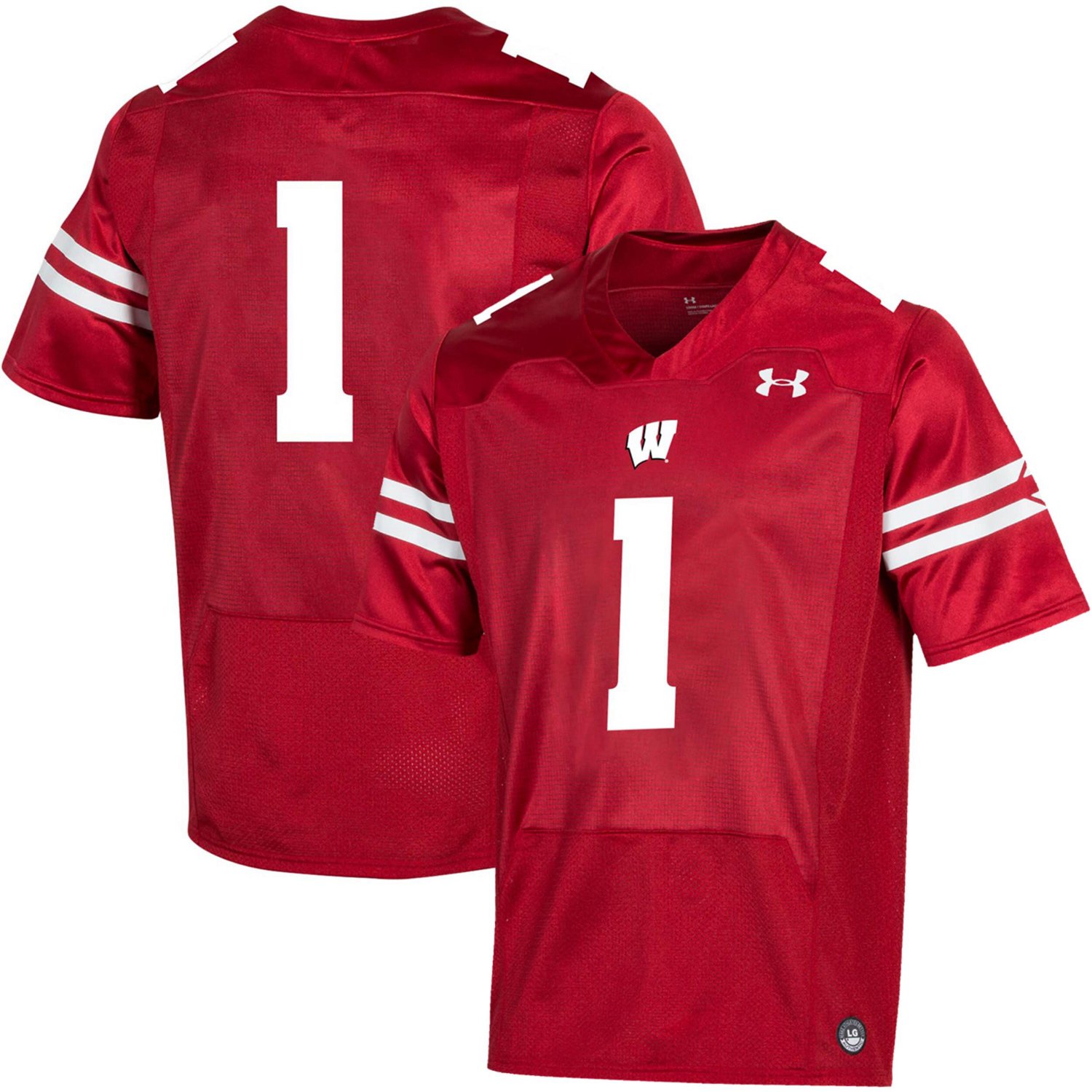 Under Armour 1 Wisconsin Badgers Premier Football Jersey Academy