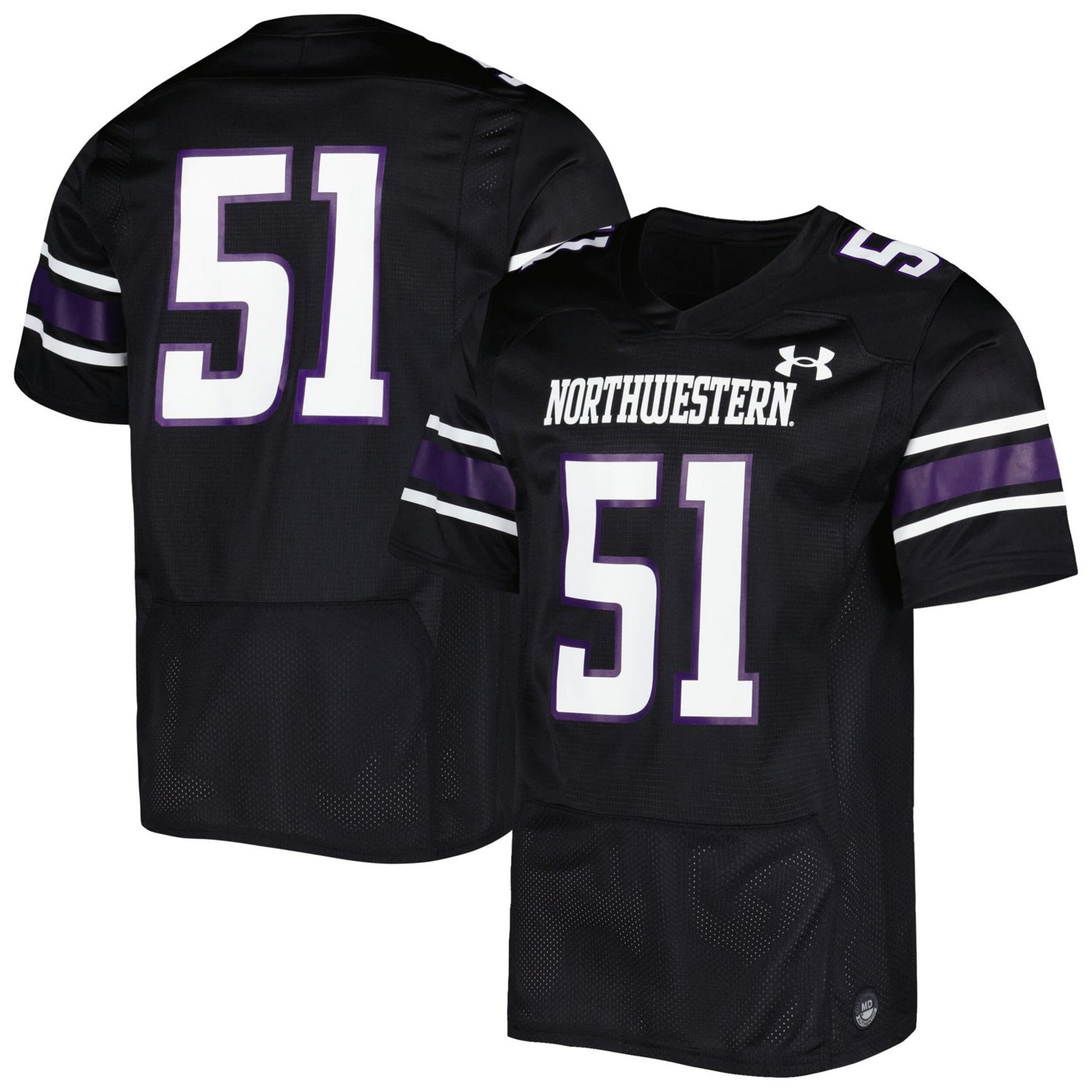 Under Armour 51 Northwestern Wildcats Team Wordmark Replica Football ...