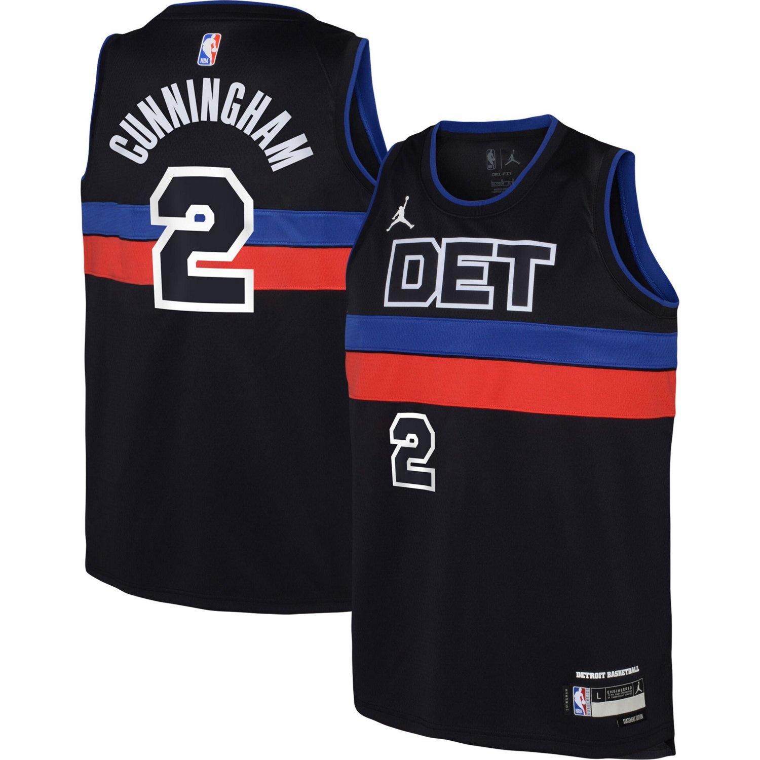 Youth Jordan Brand Cade Cunningham Detroit Pistons Swingman Jersey ...