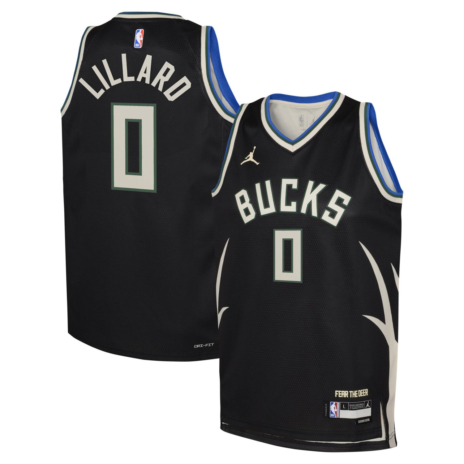 Youth Jordan Brand Damian Lillard Milwaukee Bucks Swingman Jersey ...