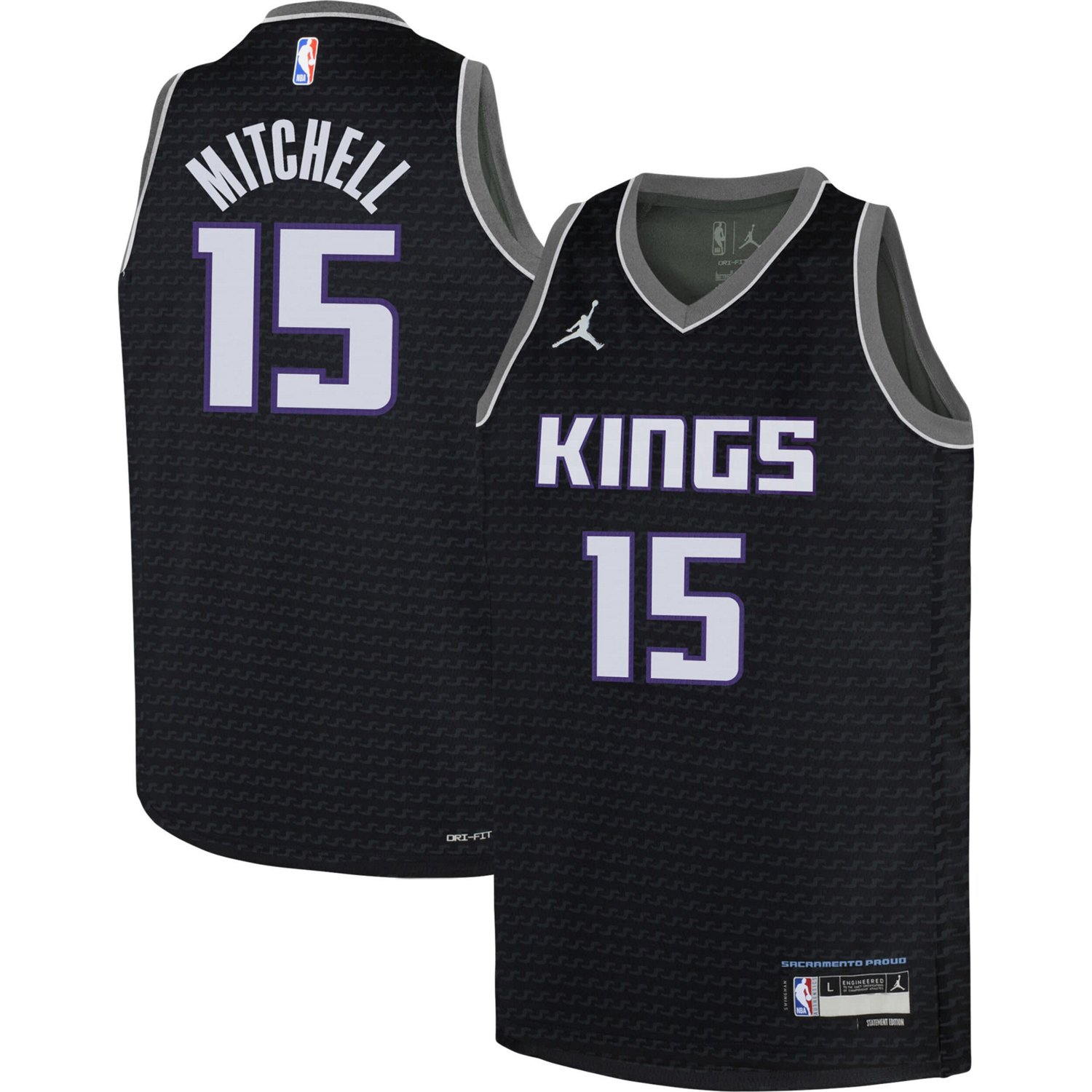 Youth Jordan Brand Davion Mitchell Sacramento Kings Swingman Jersey ...