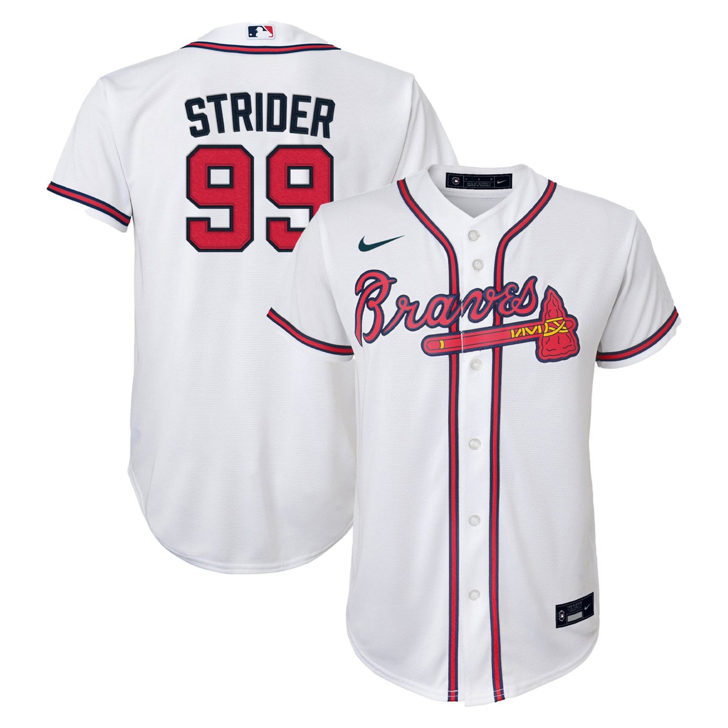 Youth Nike Spencer Strider Atlanta Braves Home Replica Player Jersey