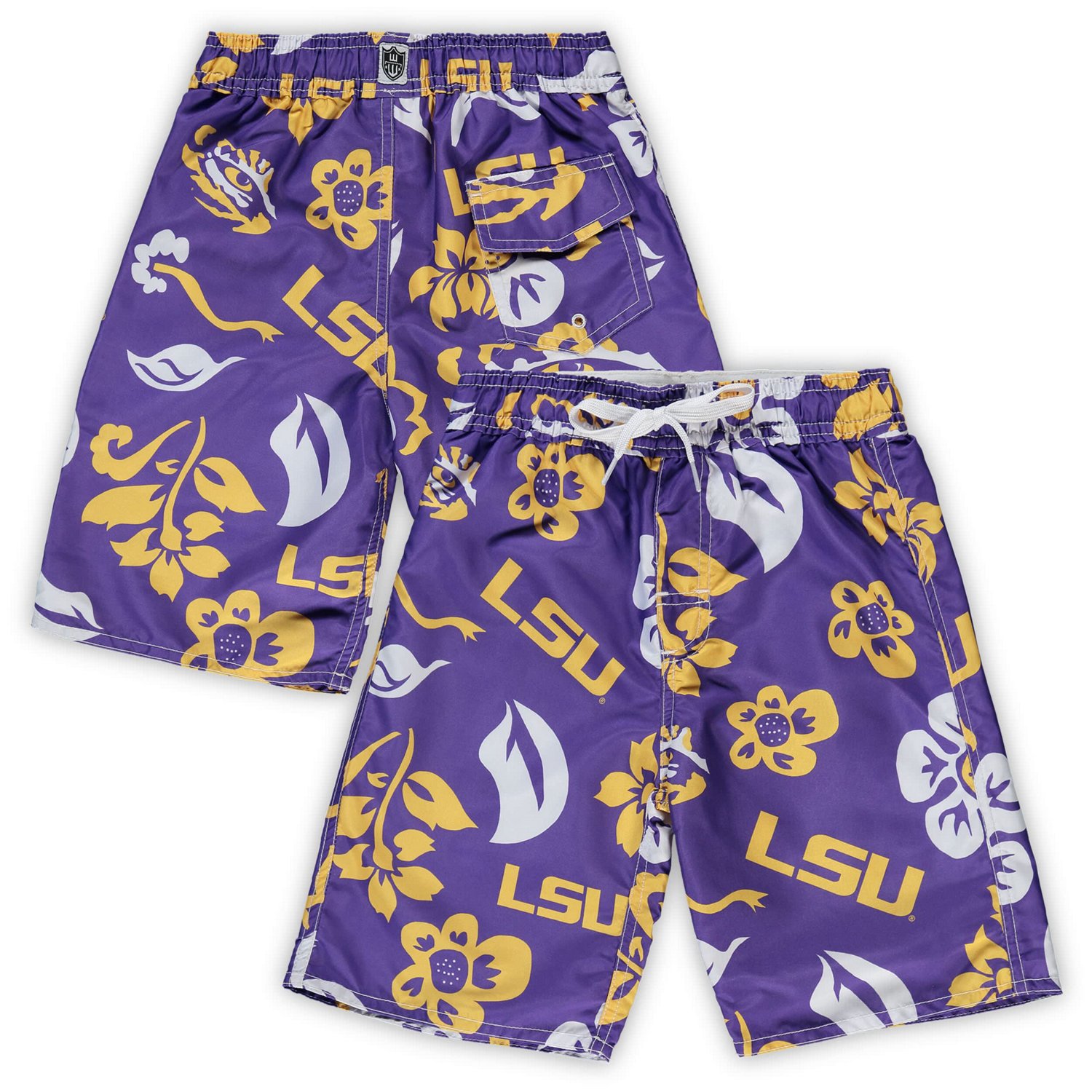 Preschool Wes Willy LSU Tigers Floral Volley Swim Shorts Academy