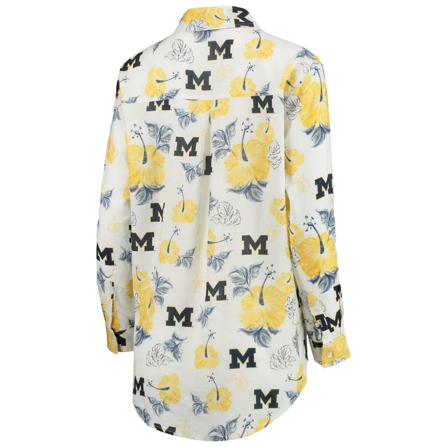 Wes Willy Michigan Wolverines Crepe Full-Button Swimsuit Cover-Up | Academy