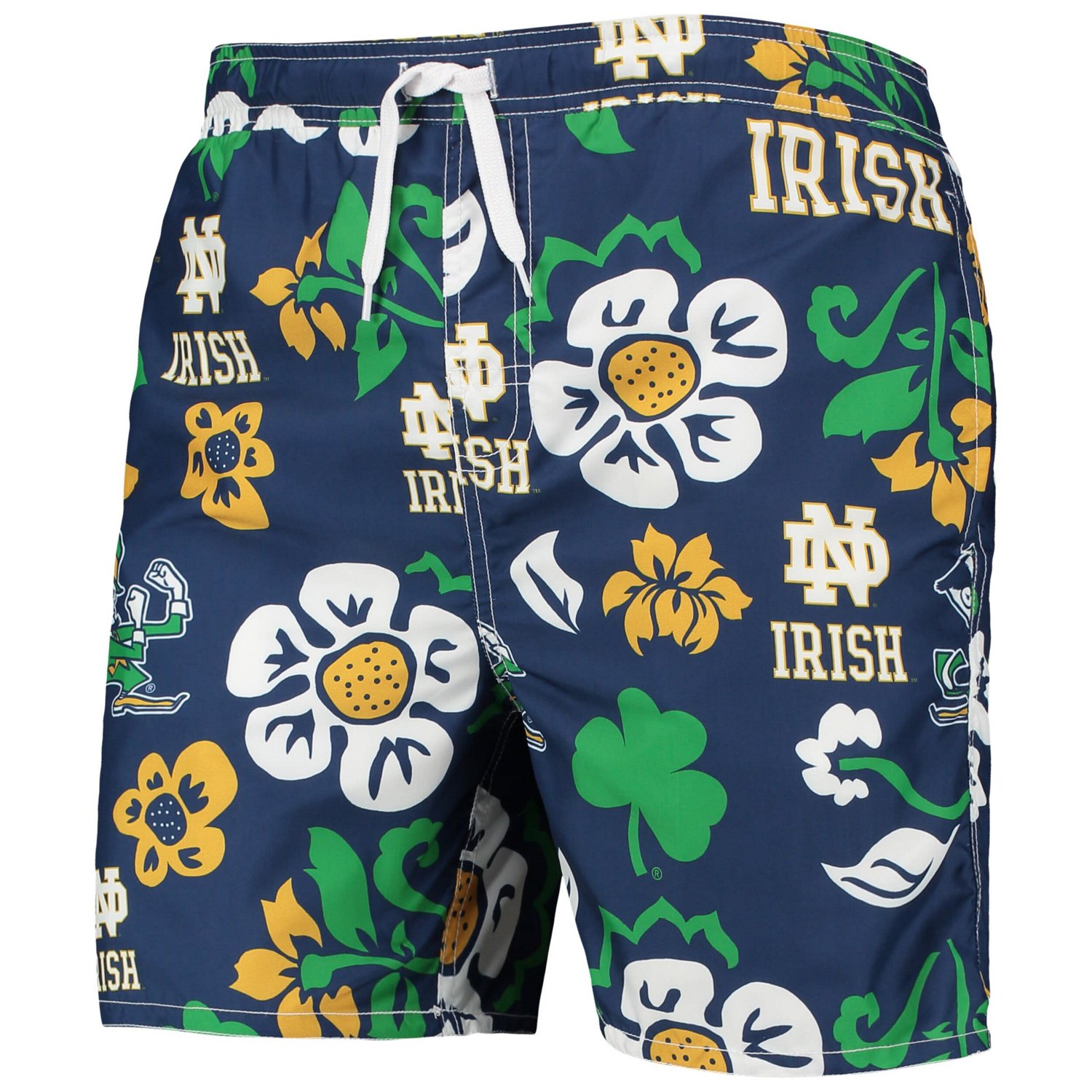 Wes Willy Notre Dame Fighting Irish Floral Volley Swim Trunks Academy
