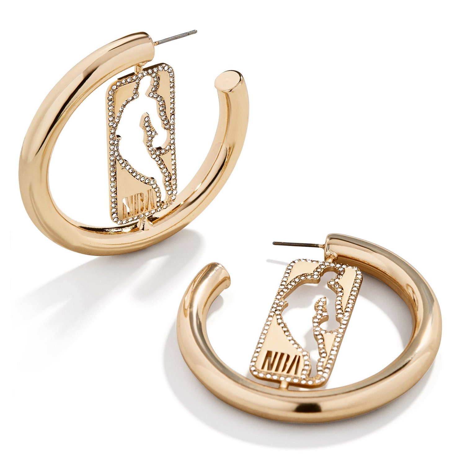 BaubleBar Logo Gear Logo Large Hoop Earrings Academy