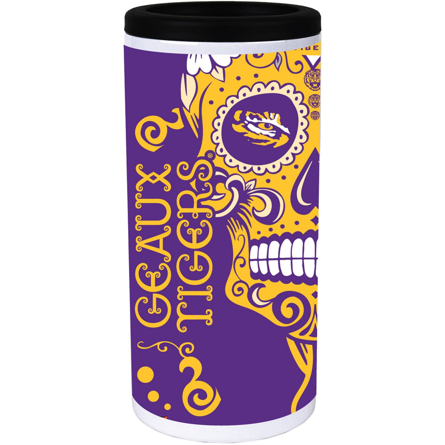 LSU Tigers Dia Stainless Steel 12oz Slim Can Cooler Academy