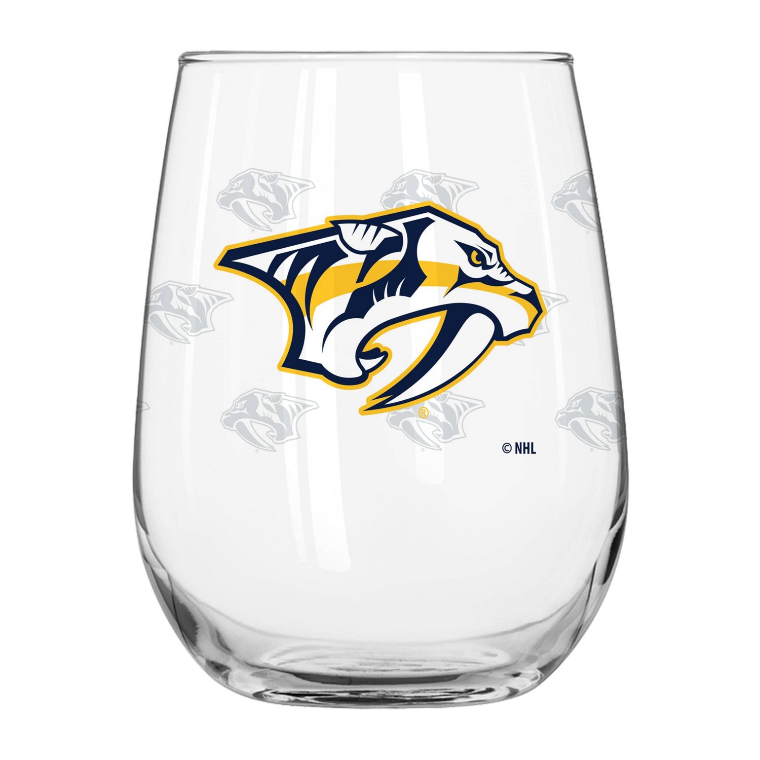 Nashville Predators 16oz Satin-Etched Logo Curved Beverage Glass | Academy