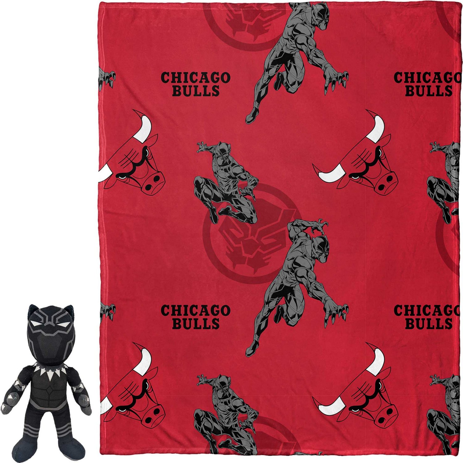Northwest x Disney Chicago Bulls Panther Hugger Pillow Throw Blanket