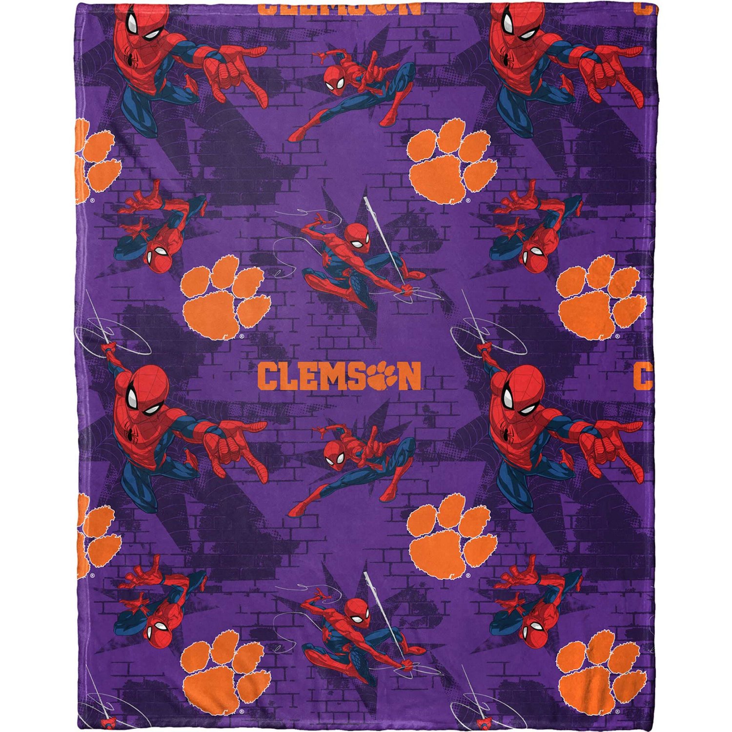 Northwest x Disney Clemson Tigers Spiderman Hugger Pillow Throw Blanket