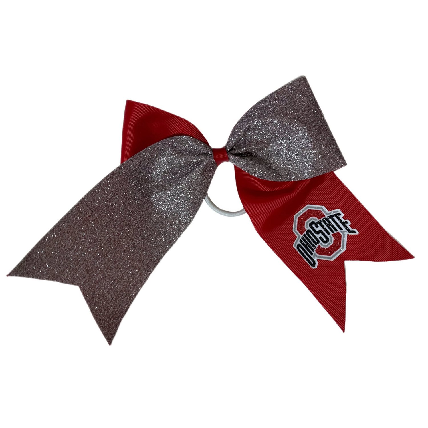 Ohio State Buckeyes Jumbo Glitter Bow with Ponytail Holder | Academy